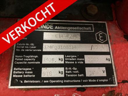 LINDE E14 Elektrische heftruck