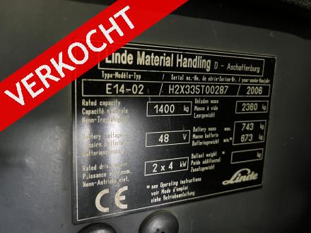 LINDE E14-02 Elektrische Heftruck