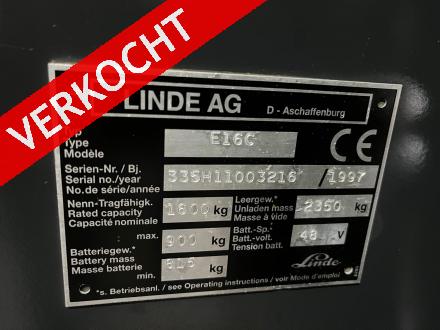 LINDE E16C Elektrische heftruck