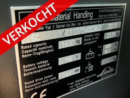 LINDE E16C Elektrische heftruck