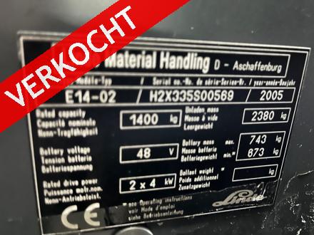 LINDE E14-02 Elektrische Heftruck