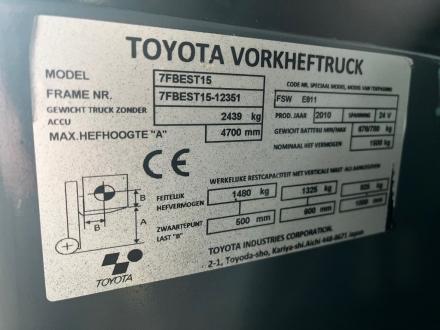 TOYOTA 7FBEST15 Elektrische Heftruck
