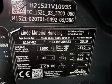 LINDE E16P-02 Evo elektrische heftruck